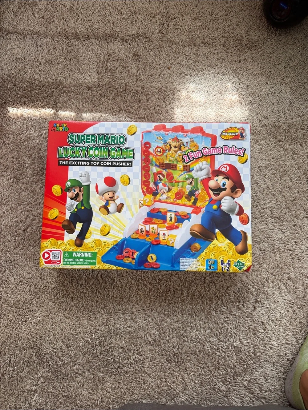 Super Mario Lucky Coin Game - Red & Blue Toy Pusher